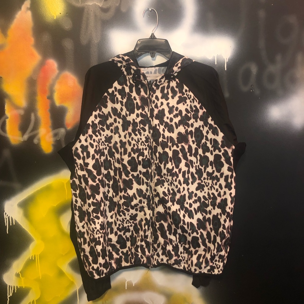 The Upside Leopard Print Activewear Jacket Large